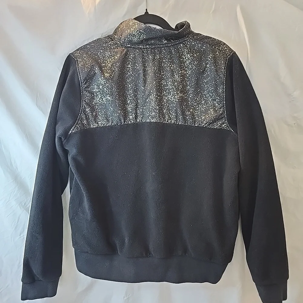 NIKE Women's Sportswear‎ Stardust Fleece Full-zip Jacket Black Gold Atleisure L